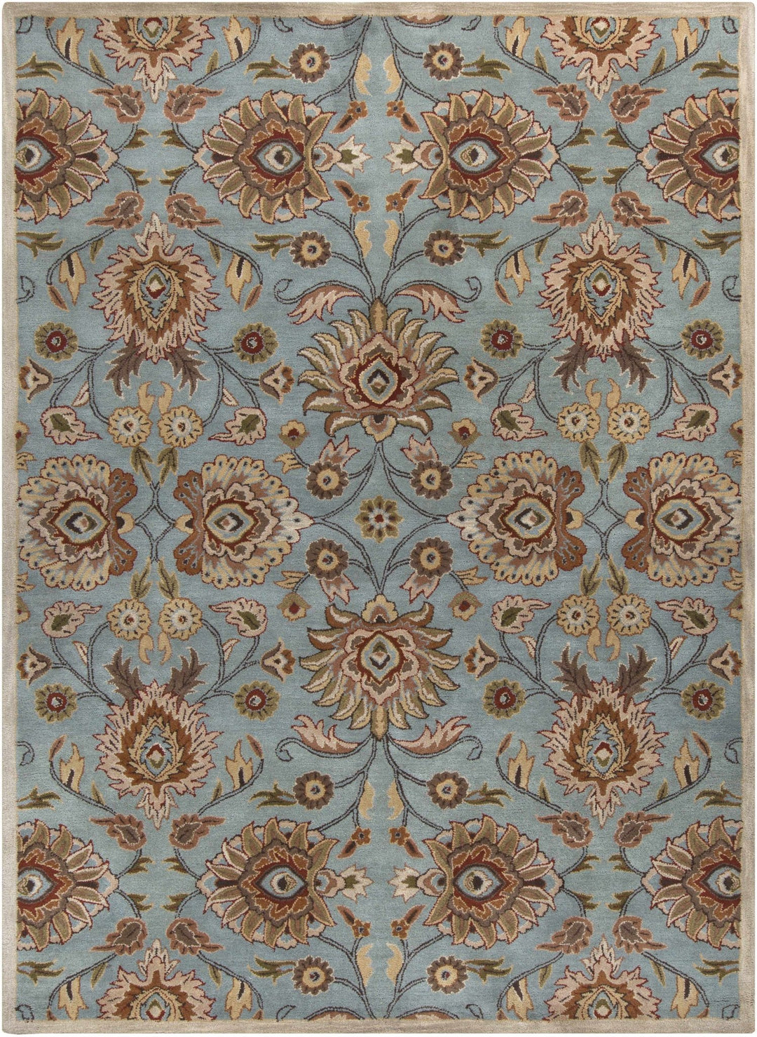Bannock Traditional Floral Design Gray And Beige Rug - The Rug Decor