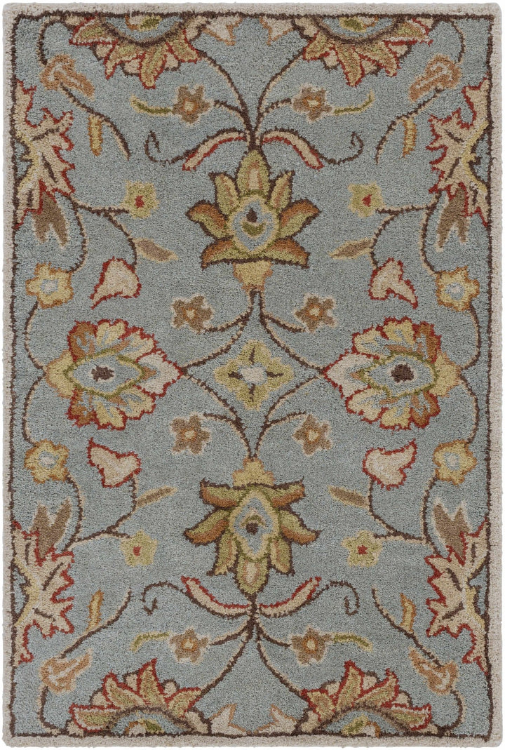 Bannock Traditional Floral Design Gray And Beige Rug - The Rug Decor