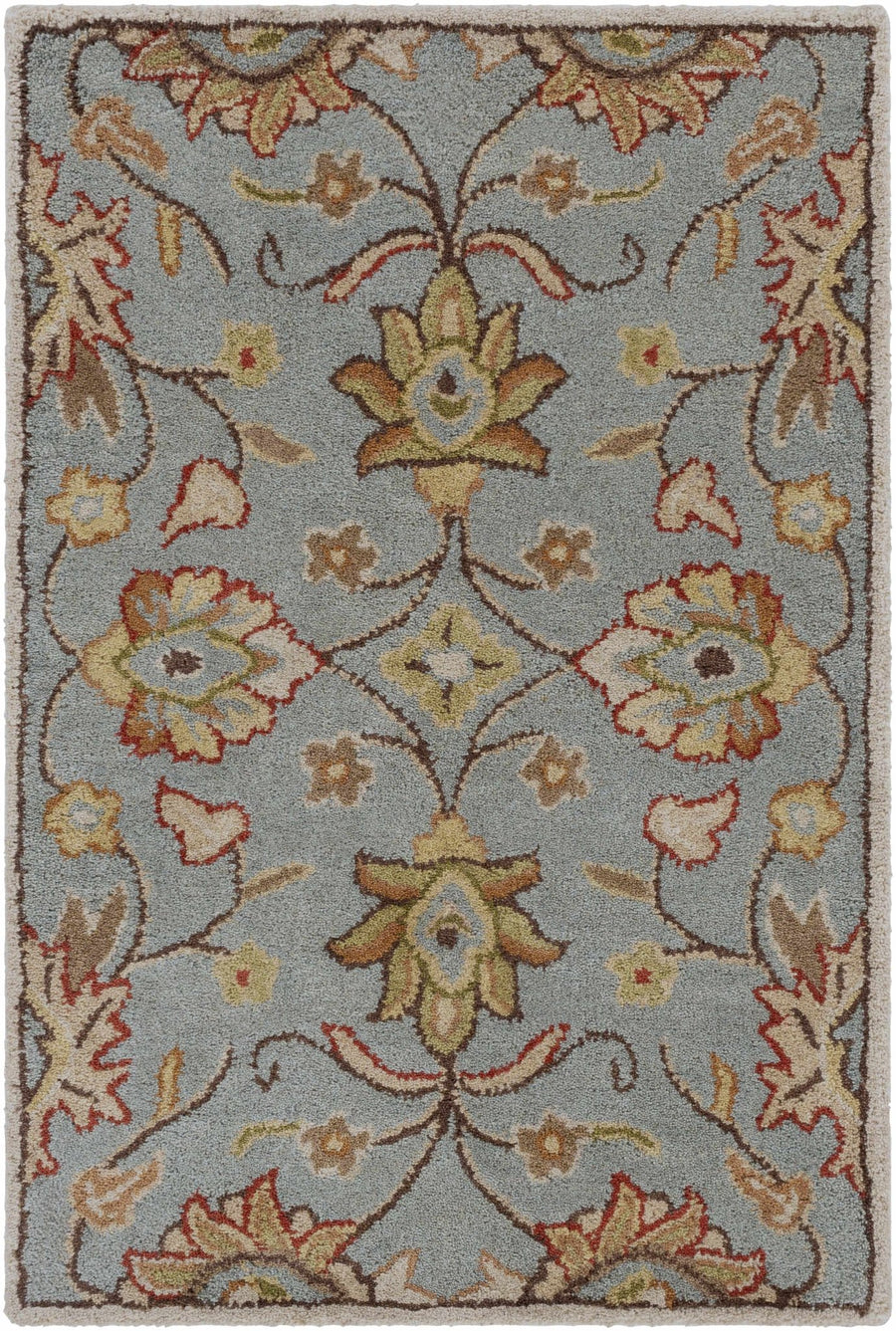 Bannock Traditional Floral Design Gray And Beige Rug - The Rug Decor