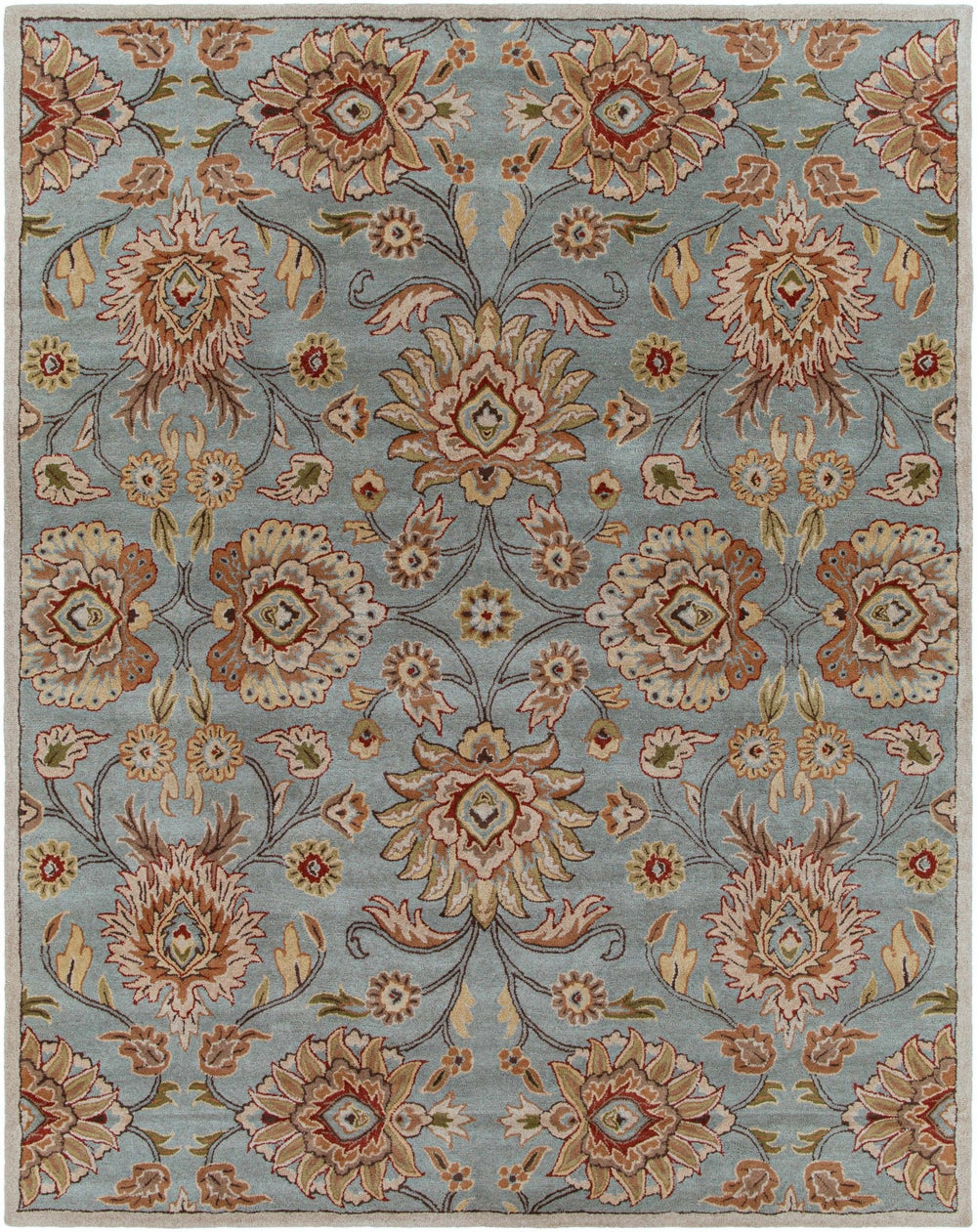 Bannock Traditional Floral Design Gray And Beige Rug - The Rug Decor