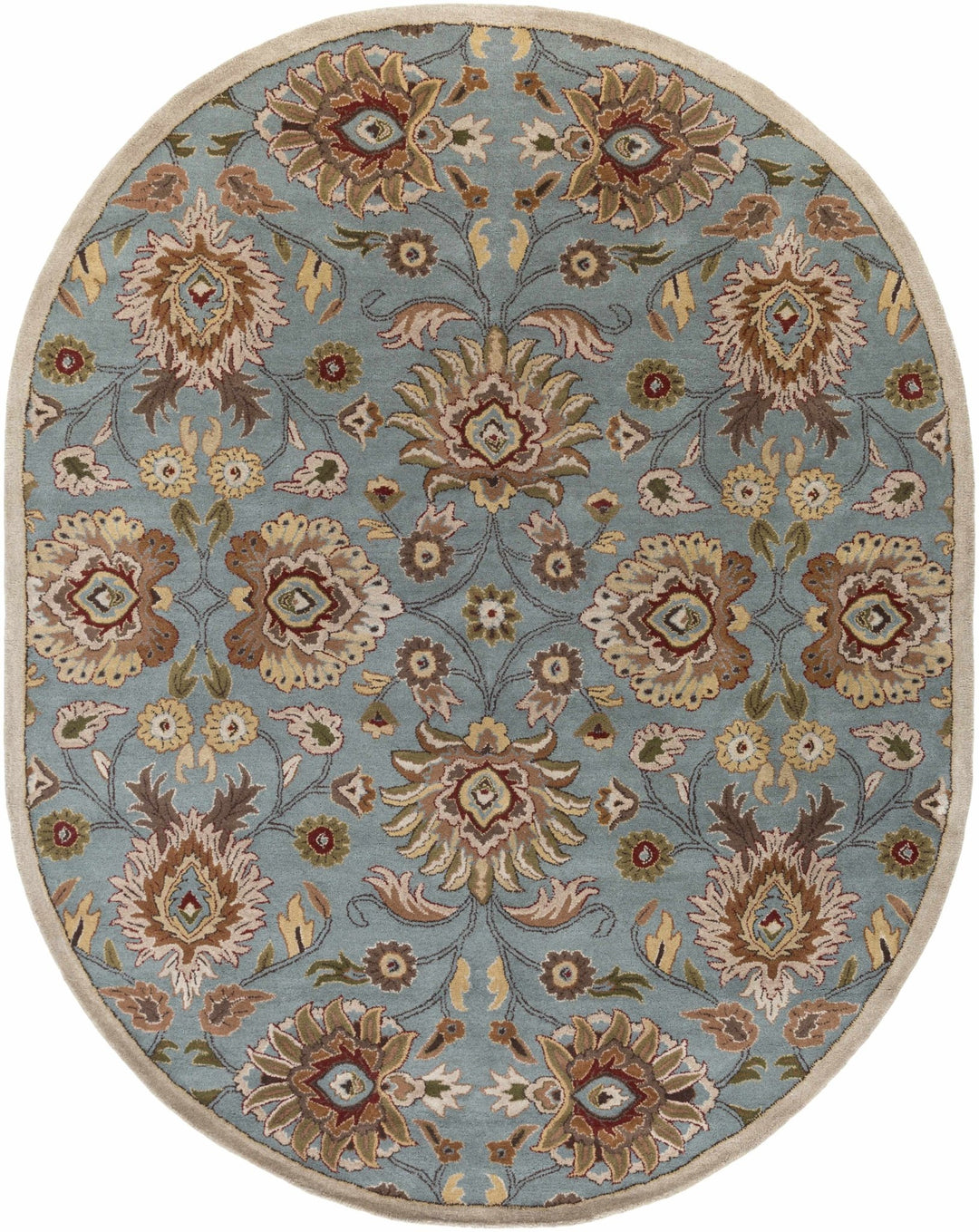 Bannock Traditional Floral Design Gray And Beige Rug - The Rug Decor