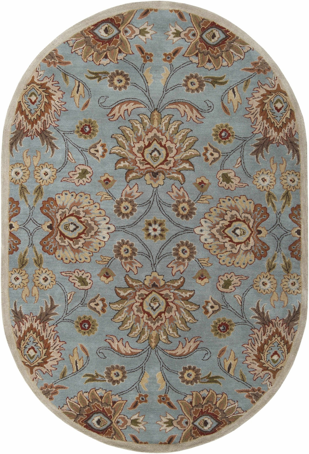 Bannock Traditional Floral Design Gray And Beige Rug - The Rug Decor