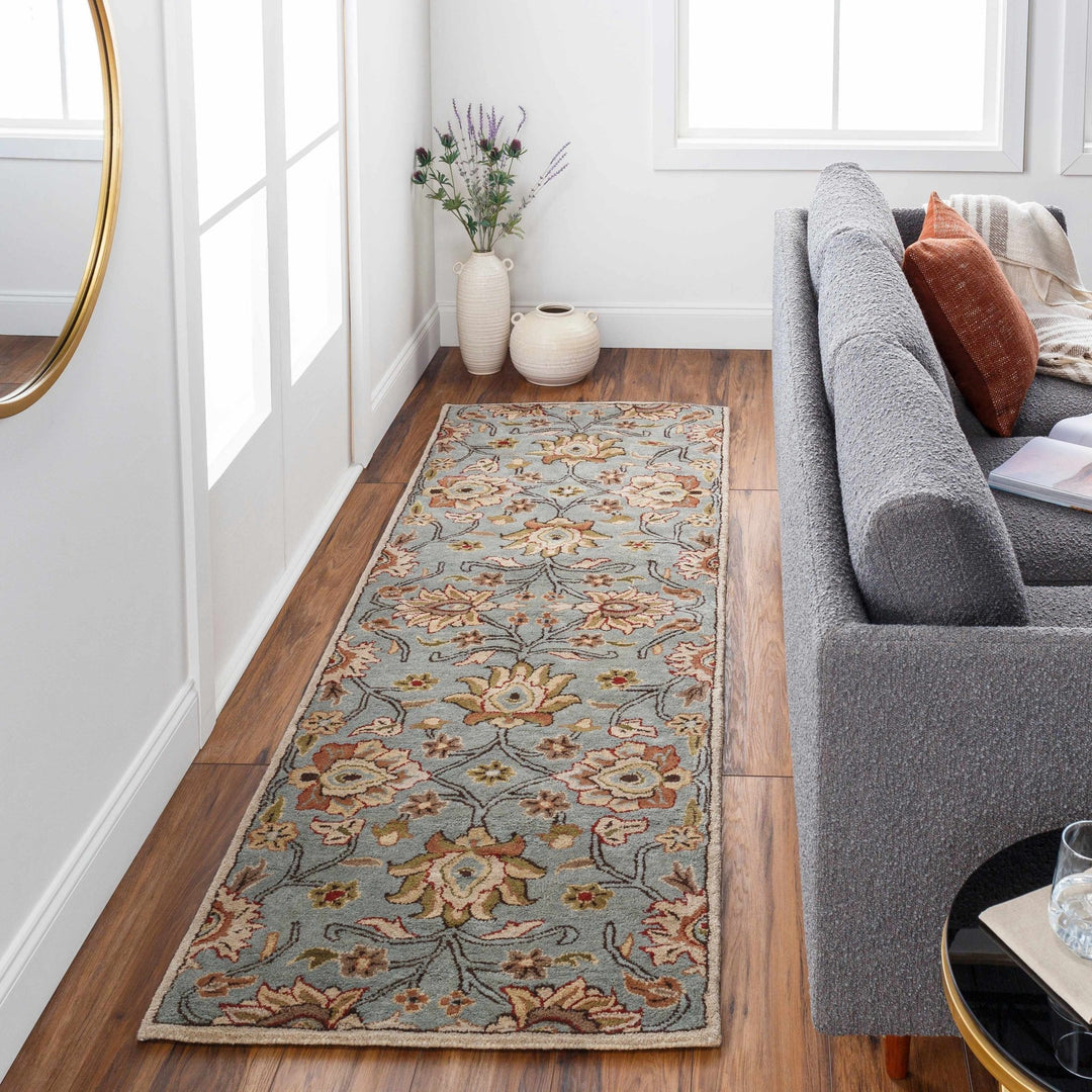 Bannock Traditional Floral Design Gray And Beige Rug - The Rug Decor