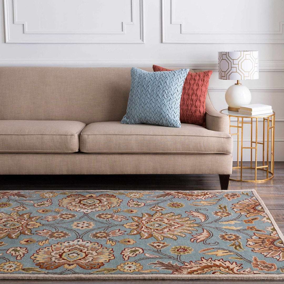 Bannock Traditional Floral Design Gray And Beige Rug - The Rug Decor