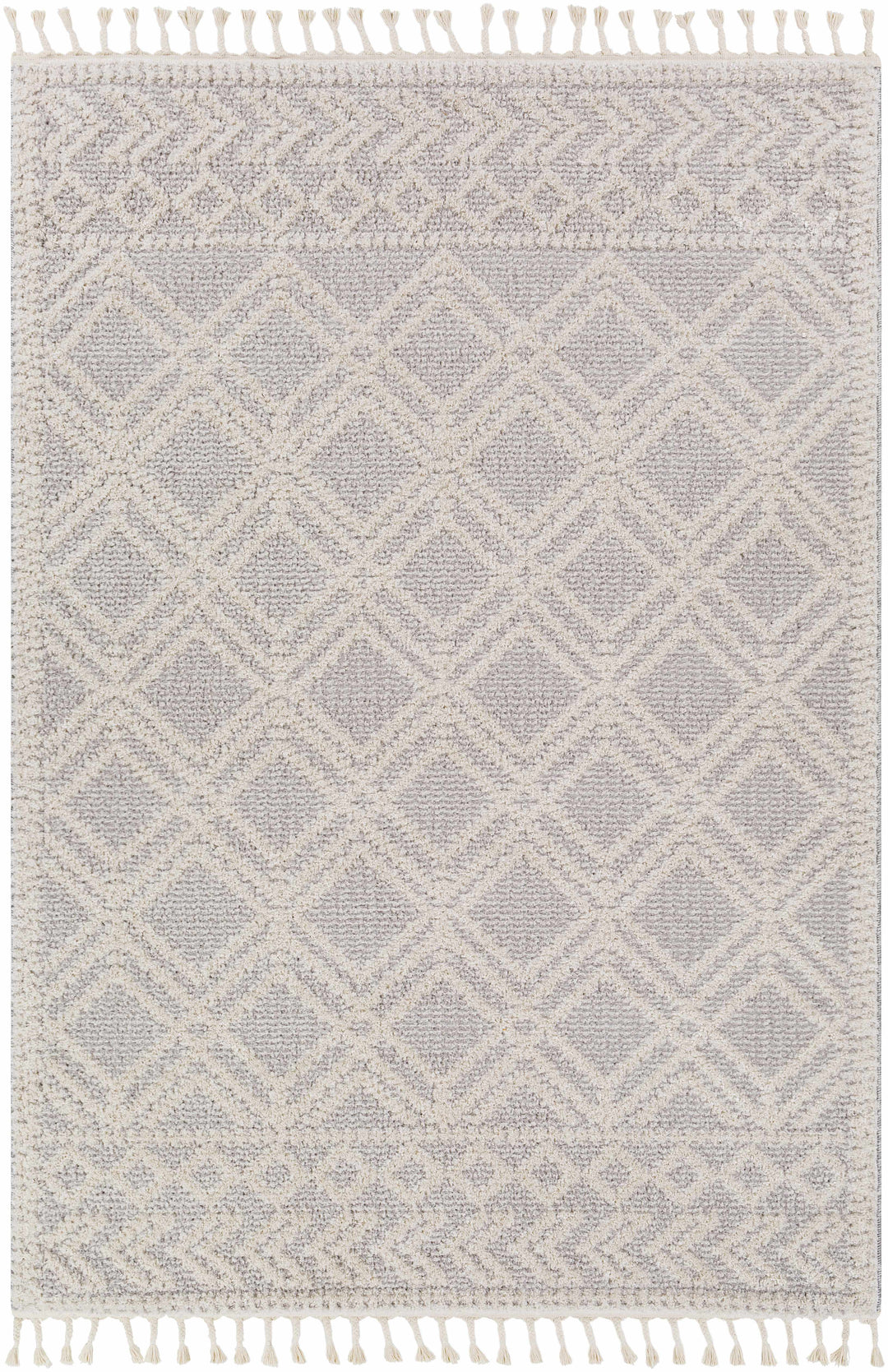 Bansalan Ivory And Gray Modern Geometrical Design Area Rug