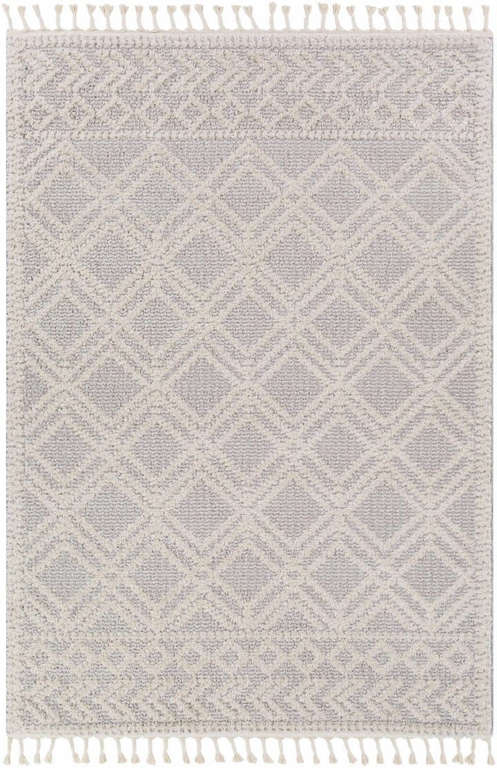 Bansalan Ivory And Gray Modern Geometrical Design Area Rug