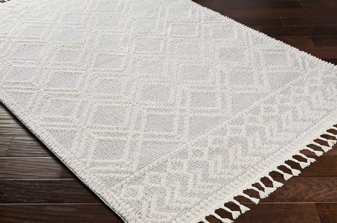 Bansalan Ivory And Gray Modern Geometrical Design Area Rug