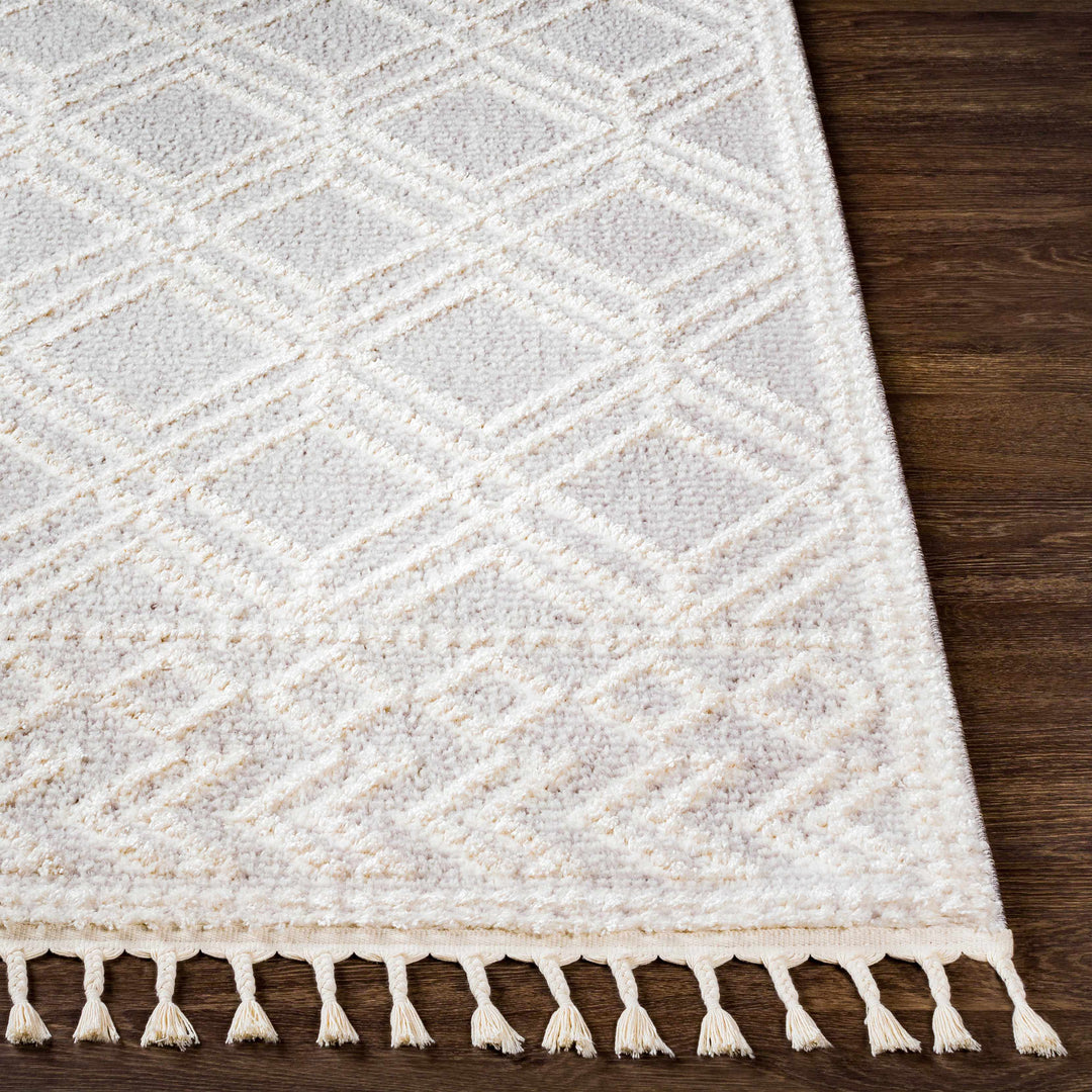Bansalan Ivory And Gray Modern Geometrical Design Area Rug