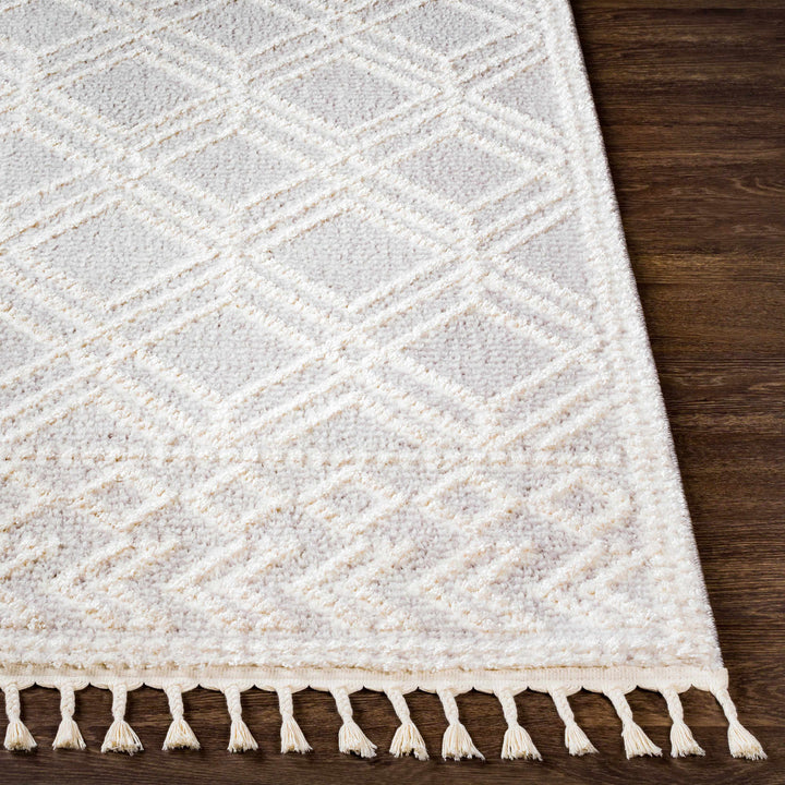 Bansalan Ivory And Gray Modern Geometrical Design Area Rug