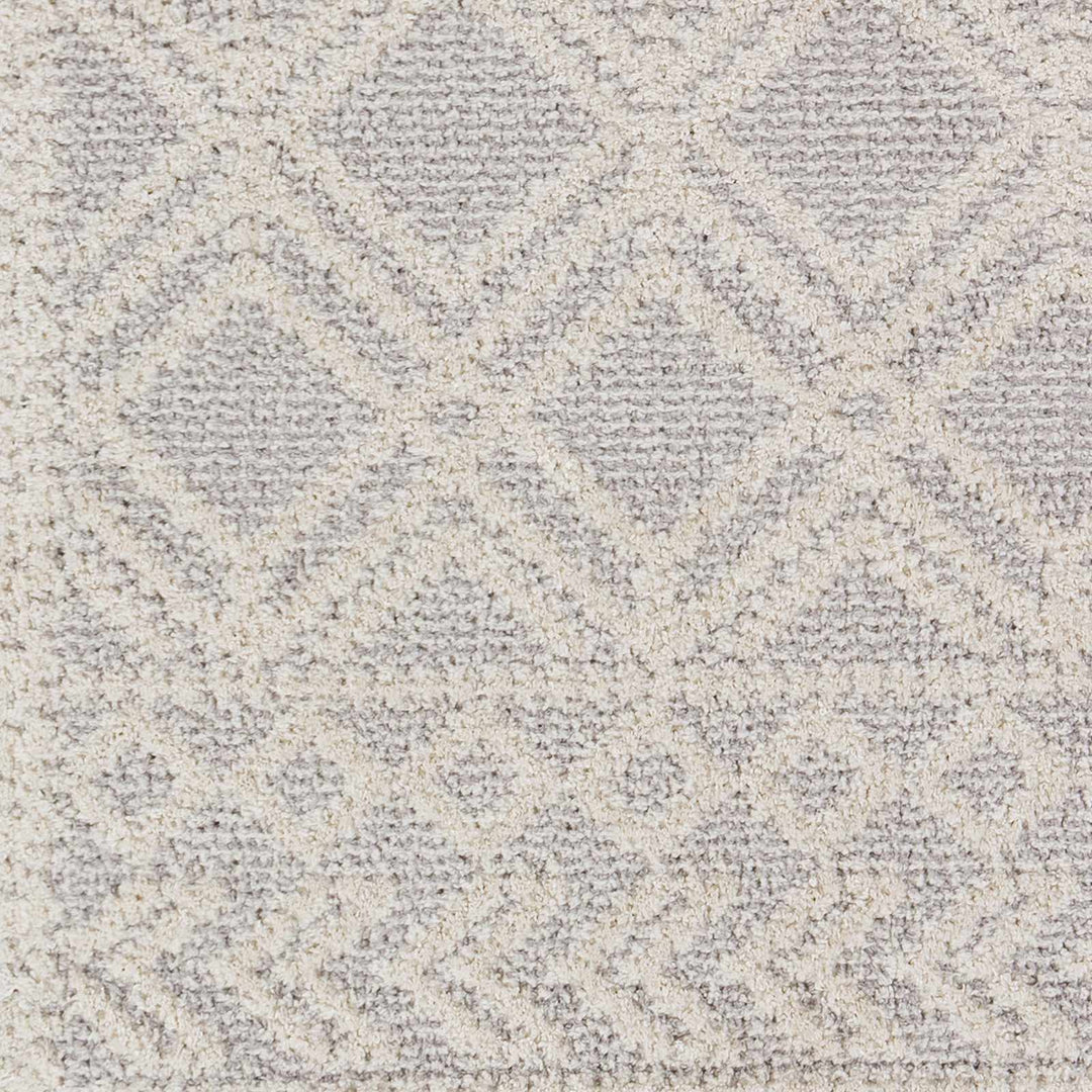 Bansalan Ivory And Gray Modern Geometrical Design Area Rug