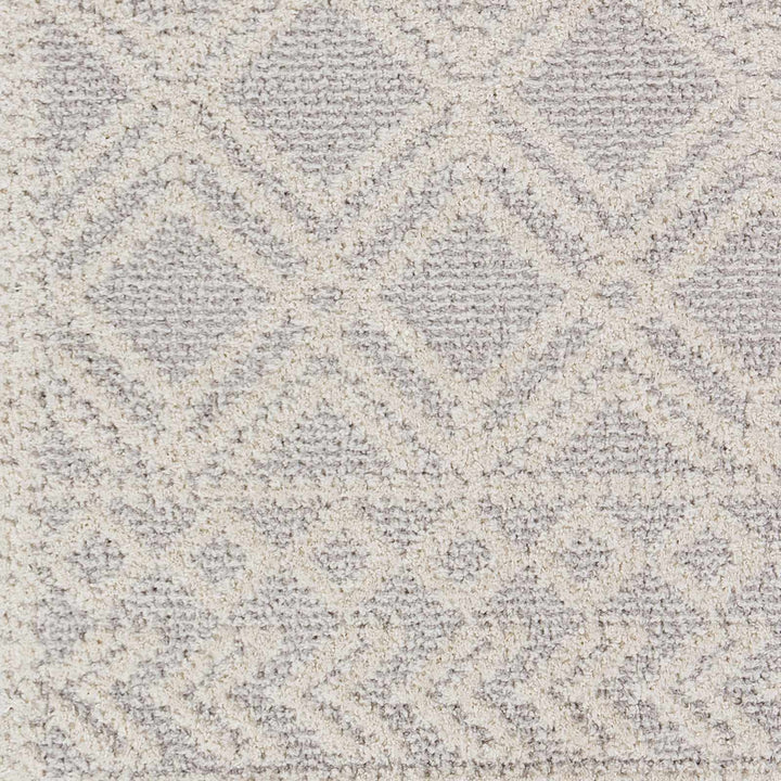 Bansalan Ivory And Gray Modern Geometrical Design Area Rug