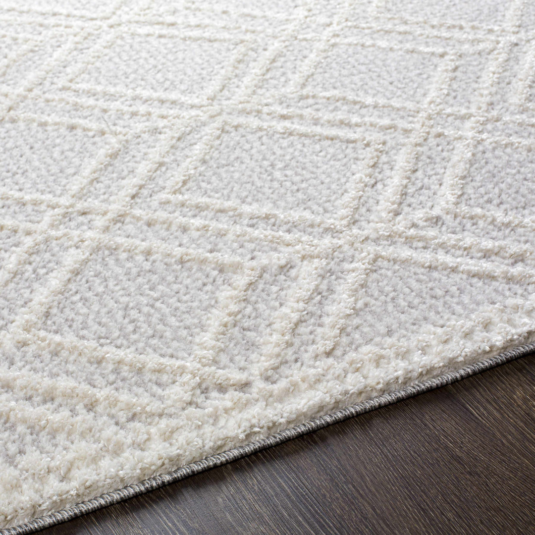 Bansalan Ivory And Gray Modern Geometrical Design Area Rug