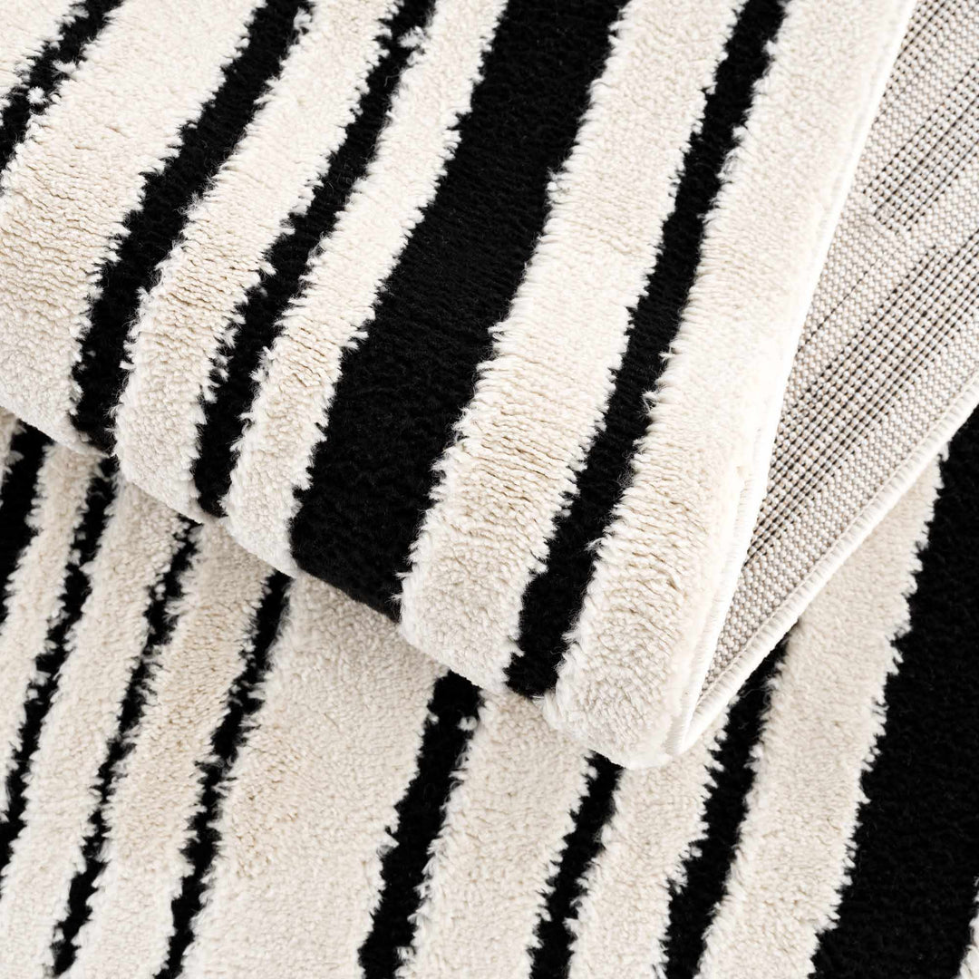 Bansi Modern Style Ivory And Black Area Rug - The Rug Decor