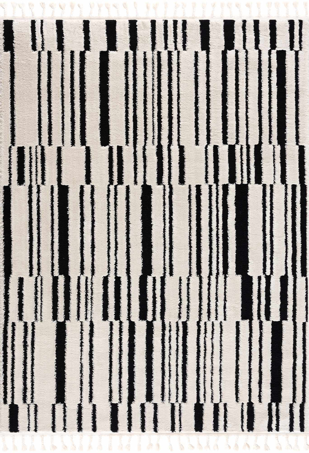 Bansi Modern Style Ivory And Black Area Rug - The Rug Decor