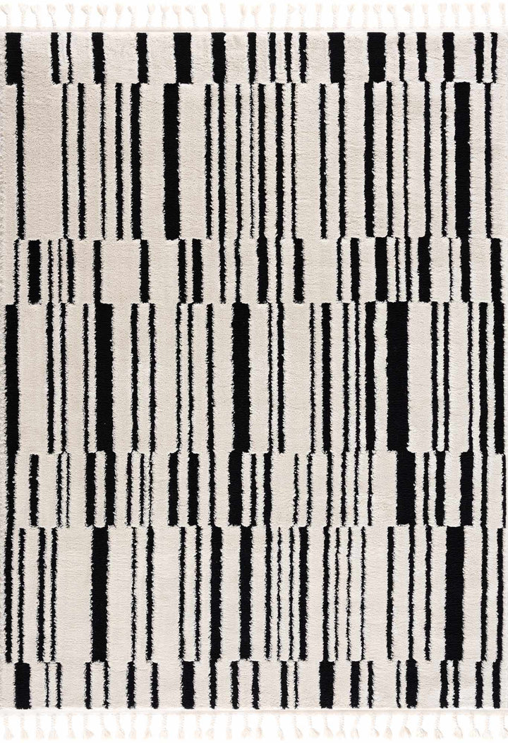Bansi Modern Style Ivory And Black Area Rug - The Rug Decor
