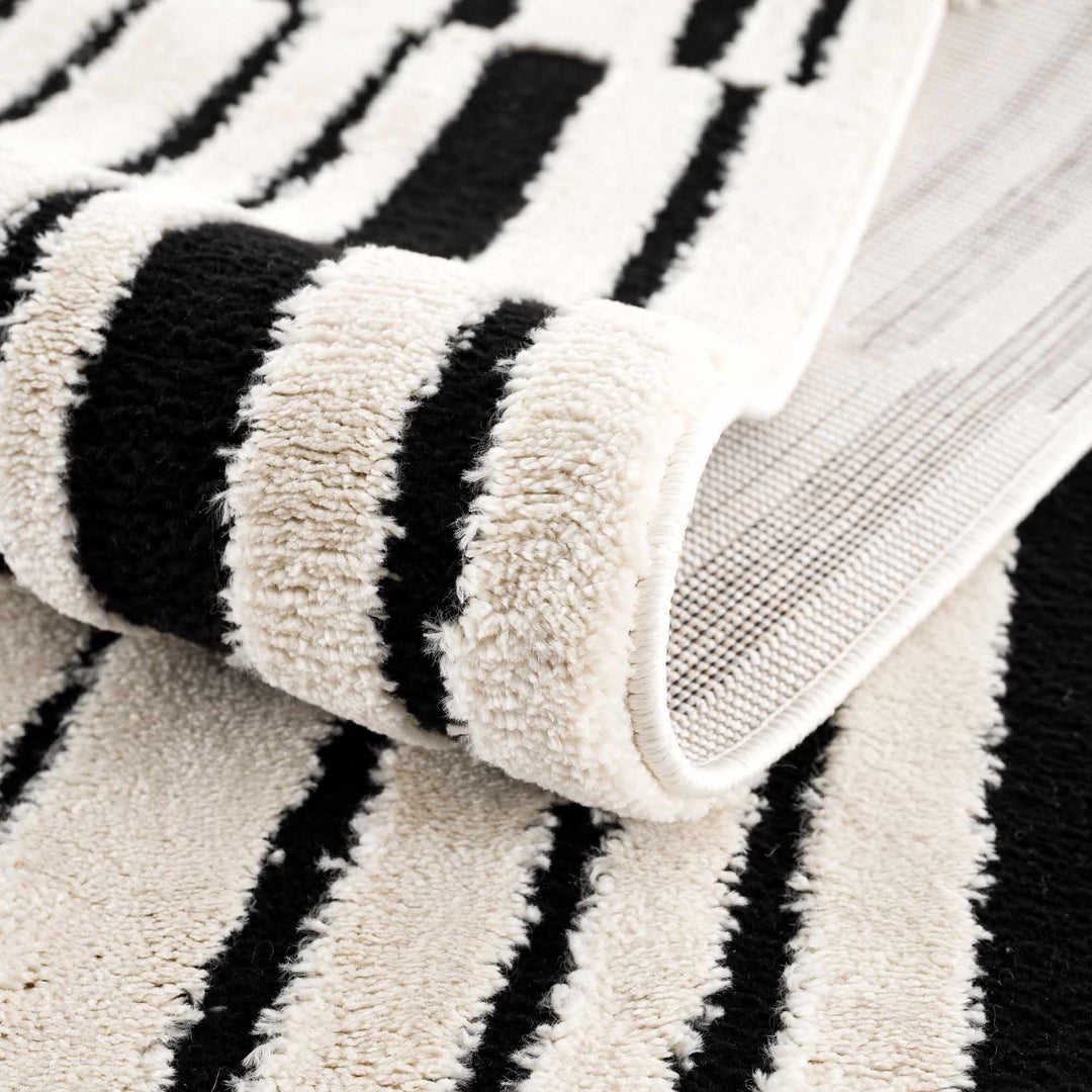 Bansi Modern Style Ivory And Black Area Rug - The Rug Decor