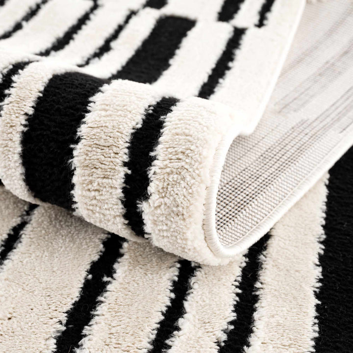 Bansi Modern Style Ivory And Black Area Rug - The Rug Decor
