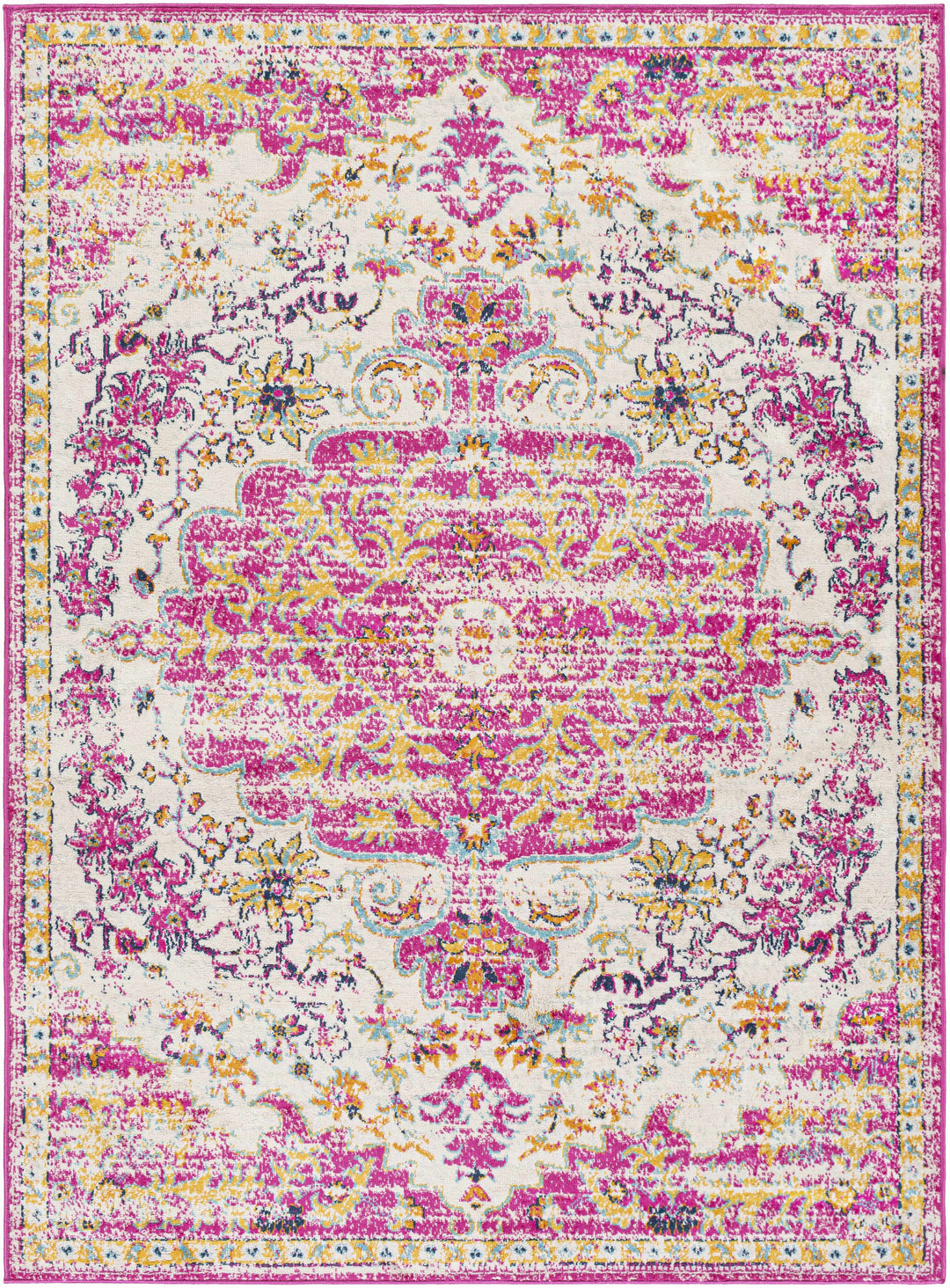 Barceloneta Pink And Ivory Traditional Style Area Rug