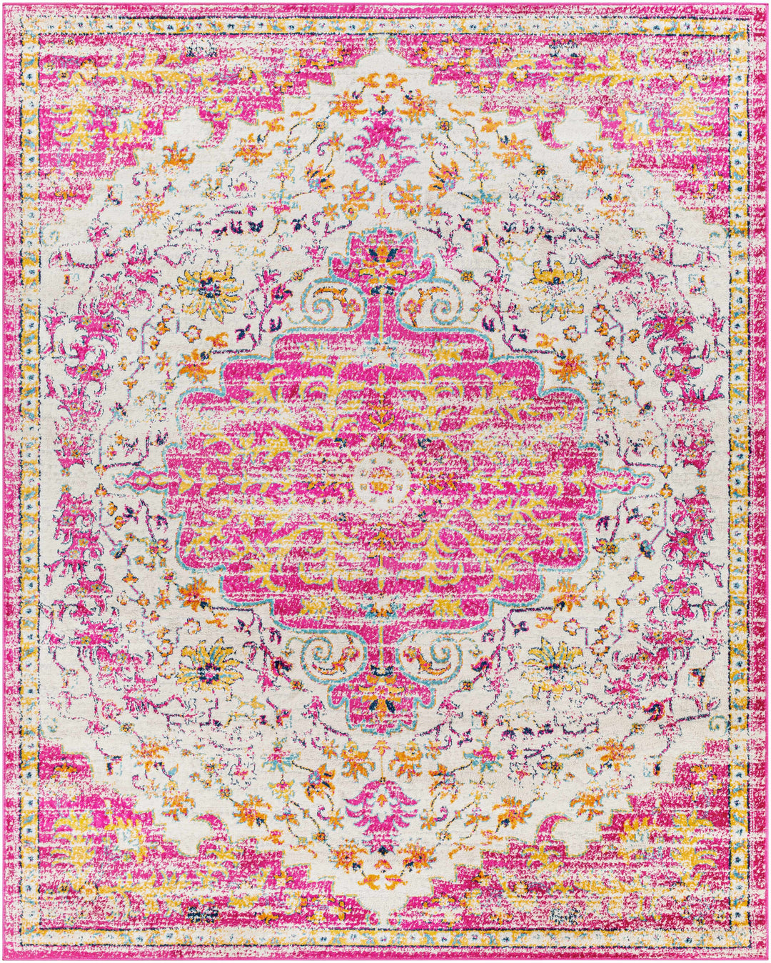 Barceloneta Pink And Ivory Traditional Style Area Rug