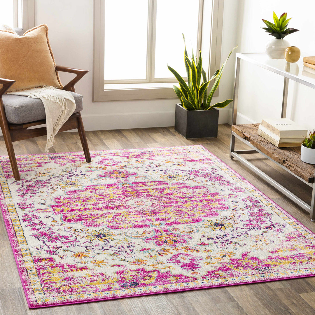 Barceloneta Pink And Ivory Traditional Style Area Rug