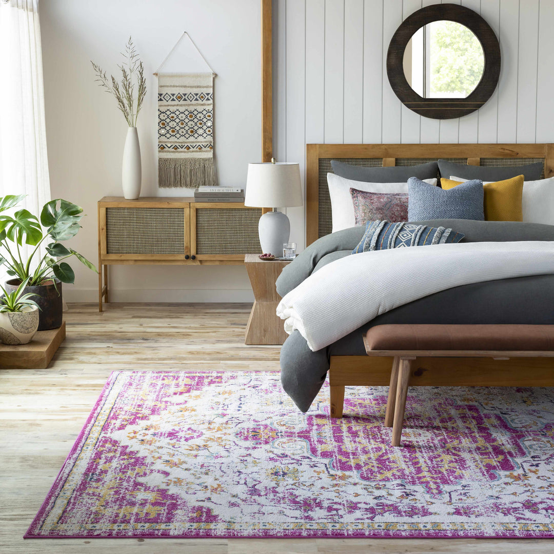 Barceloneta Pink And Ivory Traditional Style Area Rug