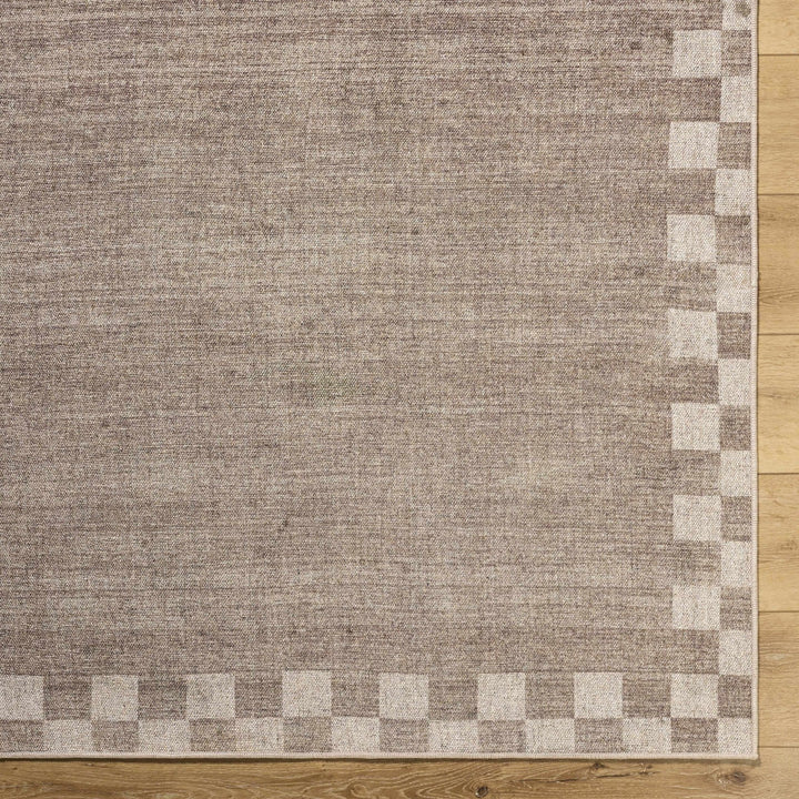Bardot Modern Checkered Pattern Brown Washable Wool Area Rug - The Rug Decor