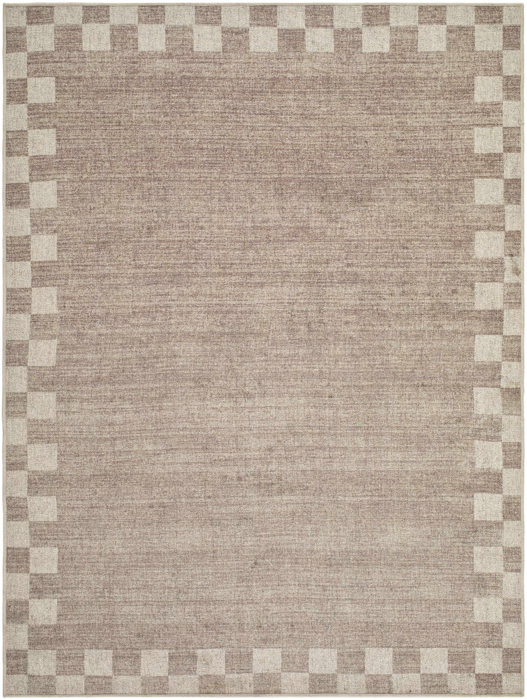 Bardot Modern Checkered Pattern Brown Washable Wool Area Rug - The Rug Decor