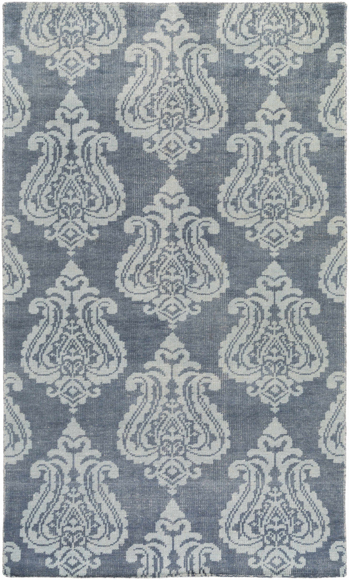 Bargersville Traditional Gray Style Hand Knotted Wool Area Rug