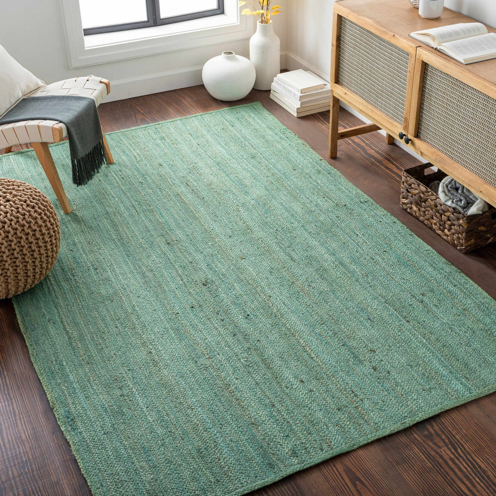 Barksdale Contemporary Green Hand Woven Jute - The Rug Decor