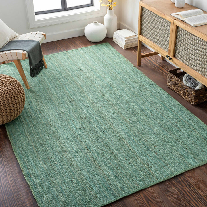 Barksdale Contemporary Green Hand Woven Jute - The Rug Decor