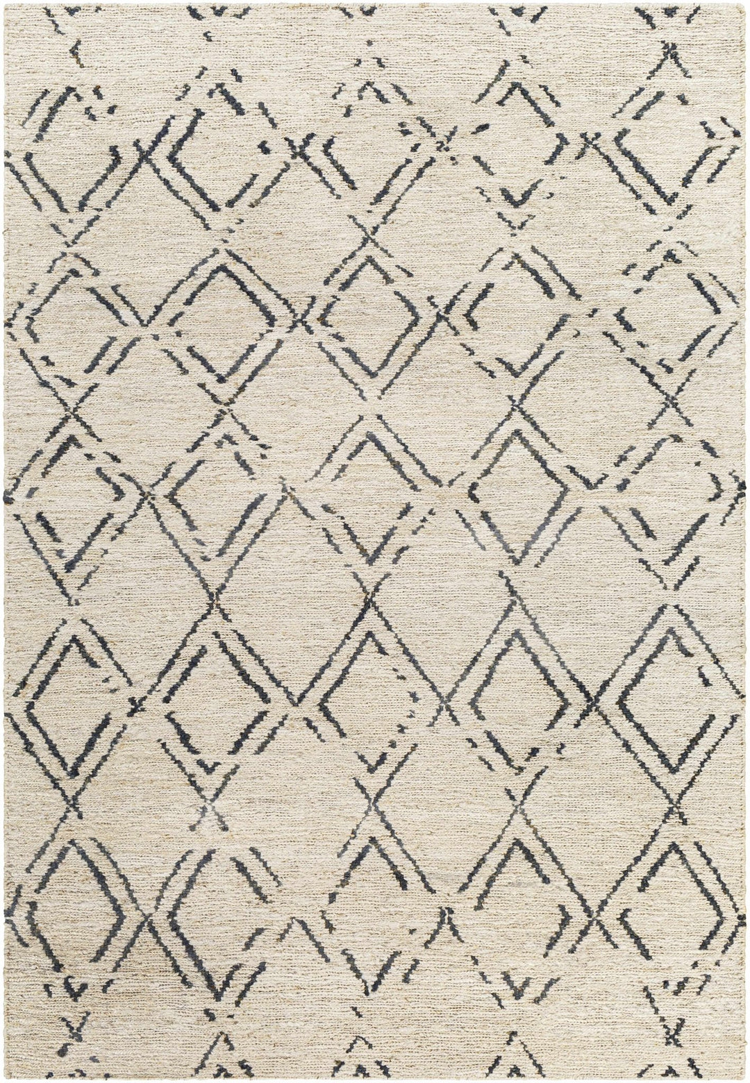 Barlig Trellis Design Beige & Black Hand Woven Jute Rug - The Rug Decor