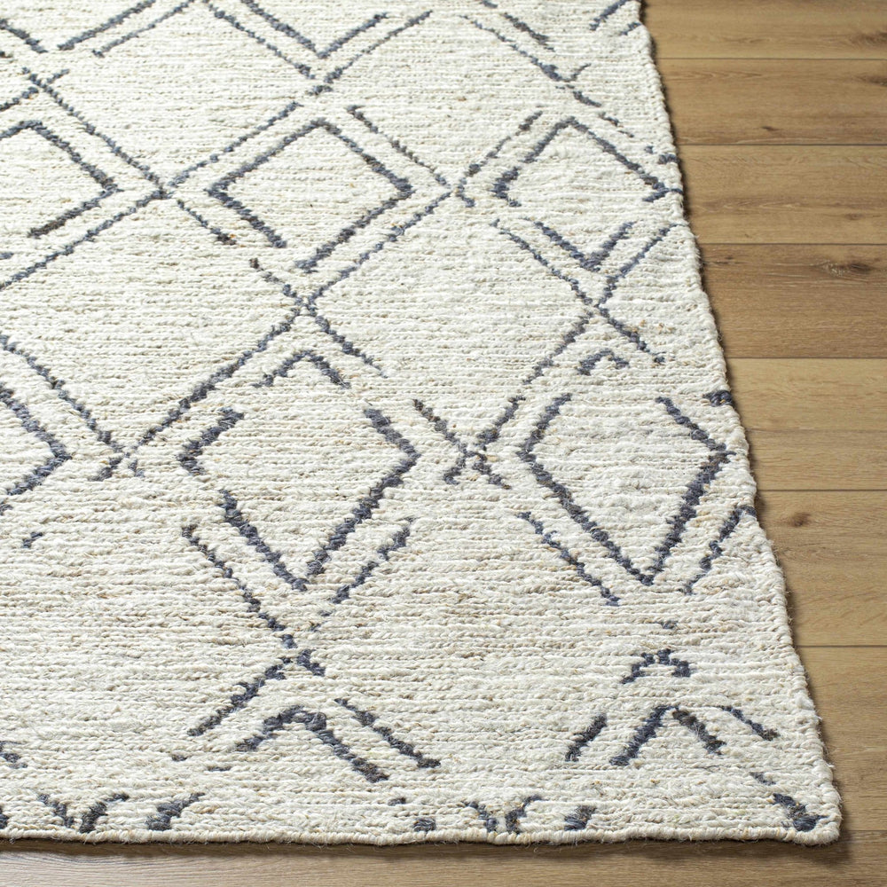 Barlig Trellis Design Beige & Black Hand Woven Jute Rug - The Rug Decor