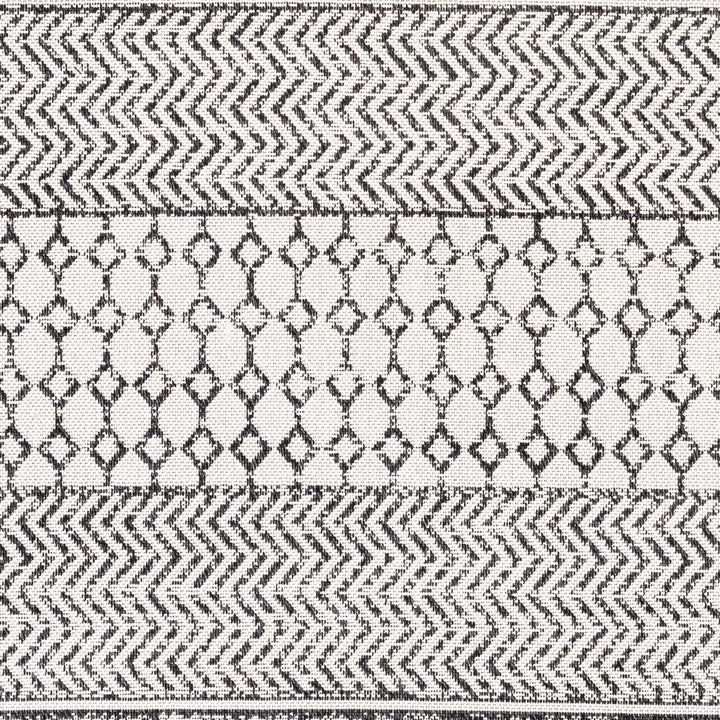 Barnwood Ivory And Black Modern Style Washable Area Rug