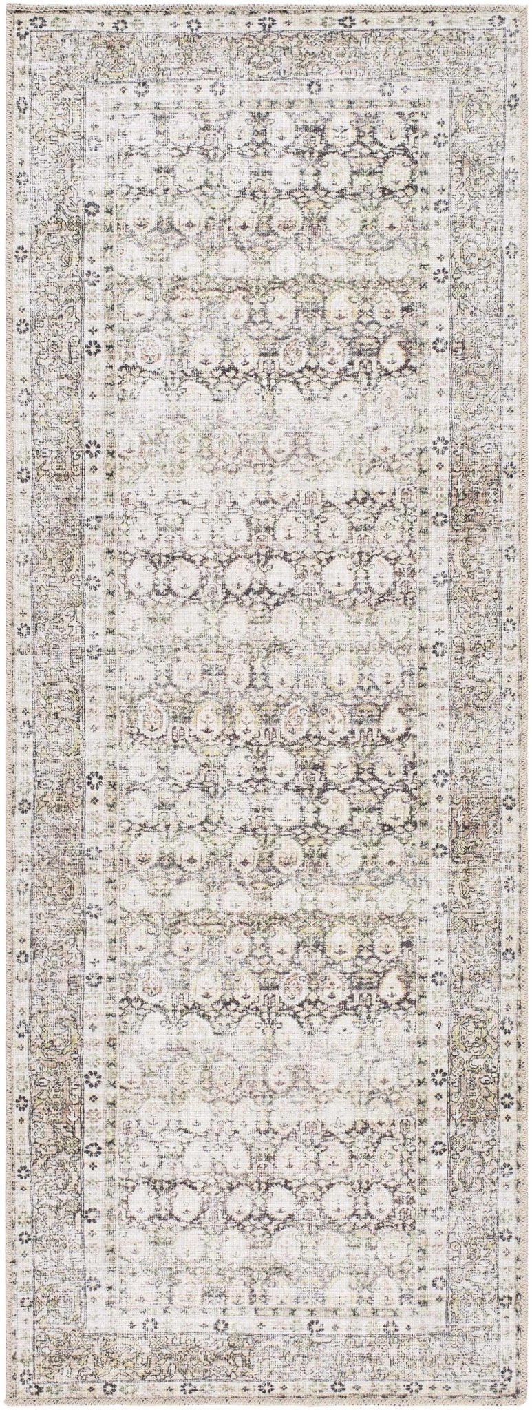 Bartek Traditional Style Brown And Ivory Washable Area Rug - The Rug Decor