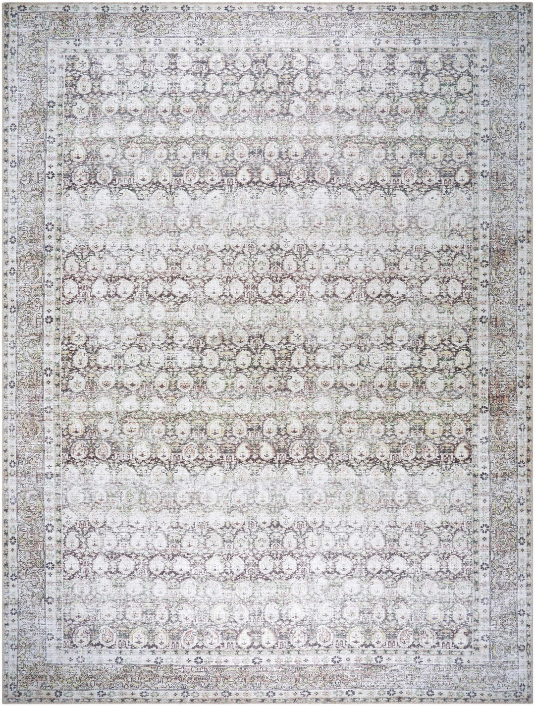 Bartek Traditional Style Brown And Ivory Washable Area Rug - The Rug Decor