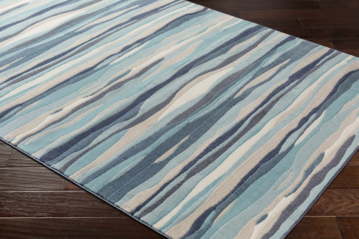 Basco Modern Style Teal And Beige Area Rug