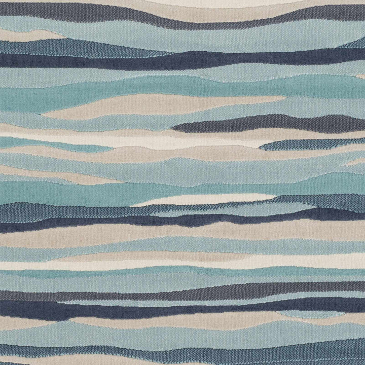 Basco Modern Style Teal And Beige Area Rug