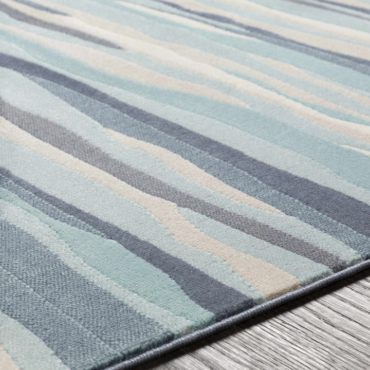 Basco Modern Style Teal And Beige Area Rug