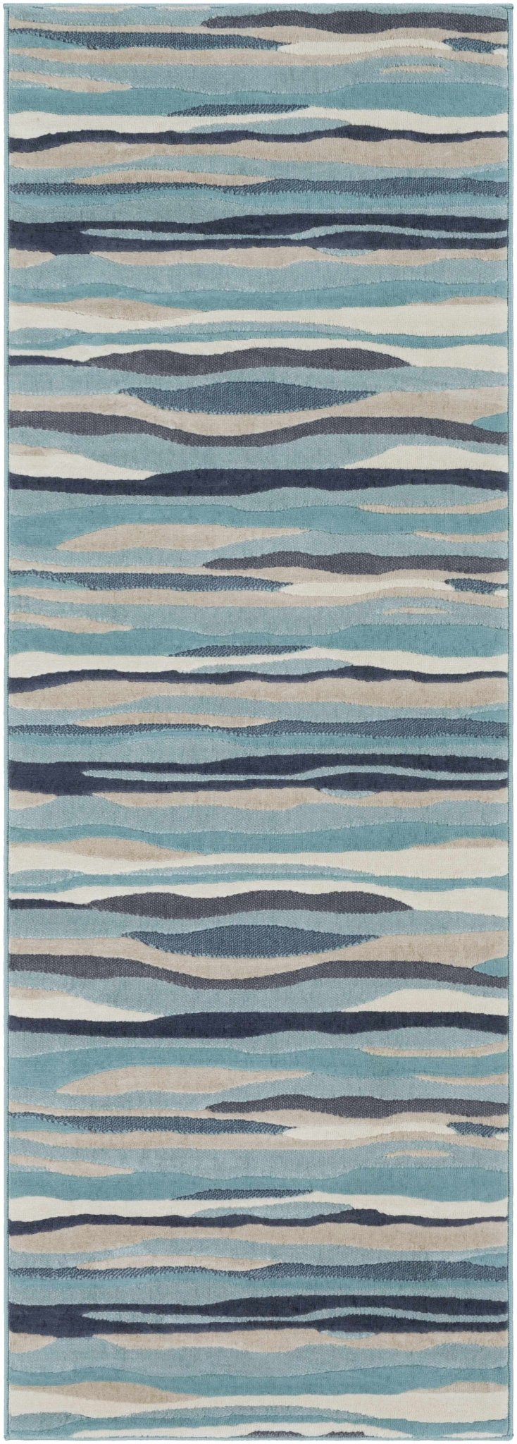 Basco Modern Style Teal And Beige Area Rug - The Rug Decor