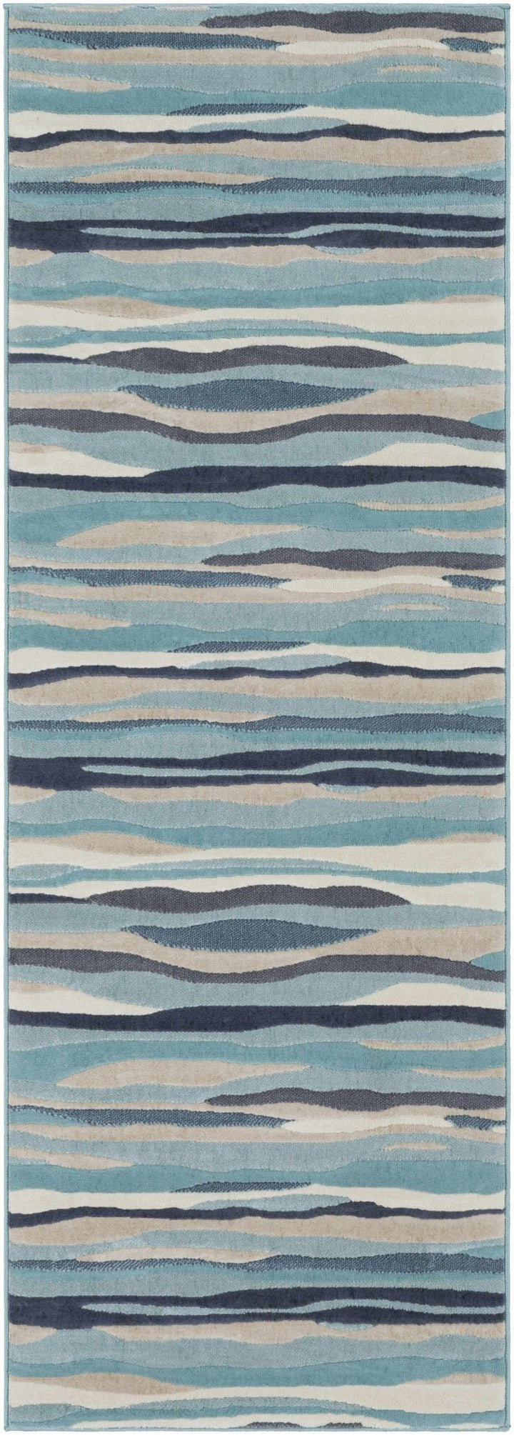 Basco Modern Style Teal And Beige Area Rug - The Rug Decor