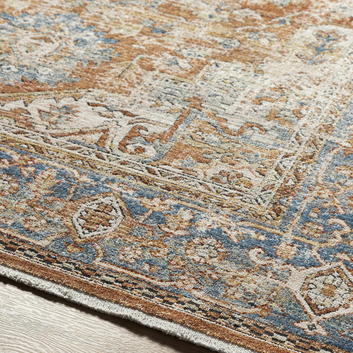 Basim Transitional Orange And Blue Rug - The Rug Decor