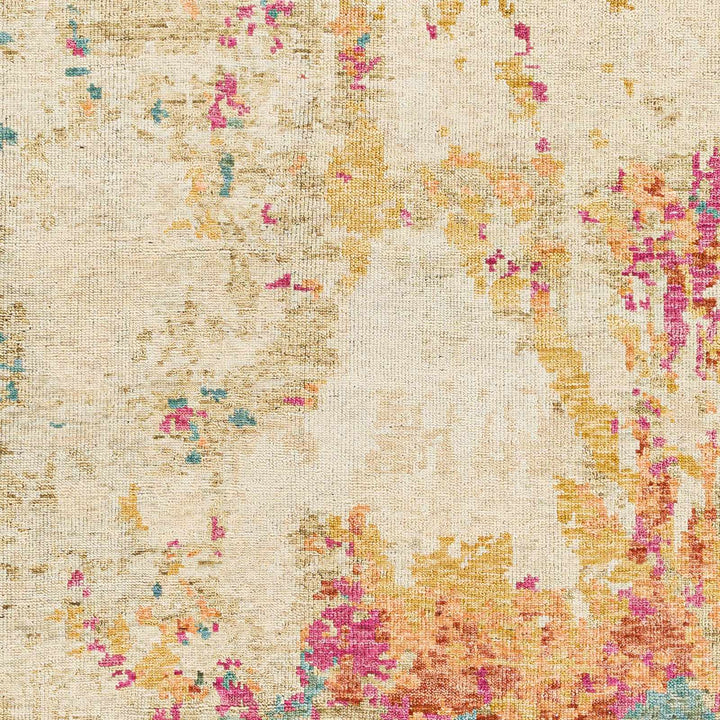Bassano Contemporary Abstract Beige And Peach Area Rug