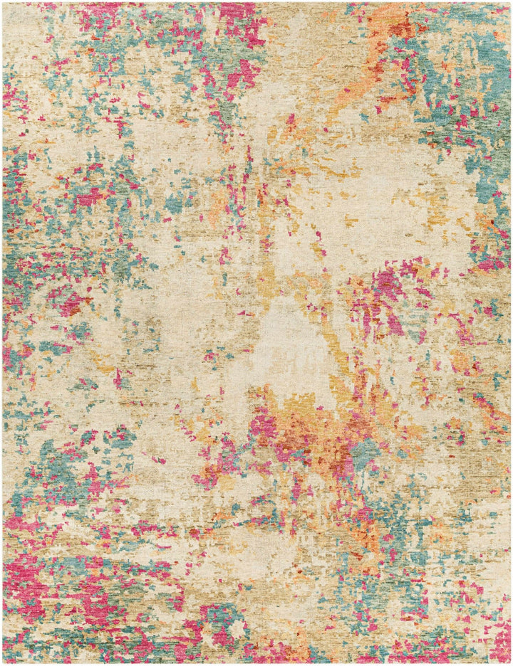 Bassano Contemporary Abstract Beige And Peach Area Rug - The Rug Decor
