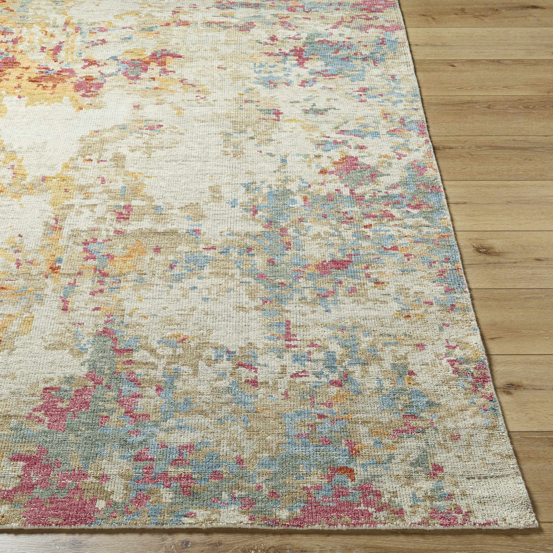 Bassano Contemporary Abstract Beige And Peach Area Rug - The Rug Decor