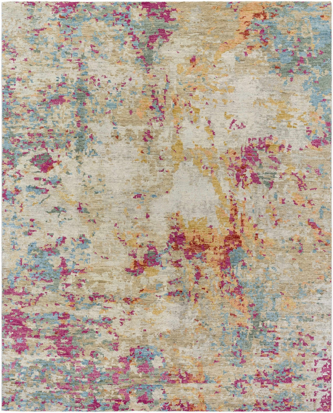 Bassano Contemporary Abstract Beige And Peach Area Rug - The Rug Decor
