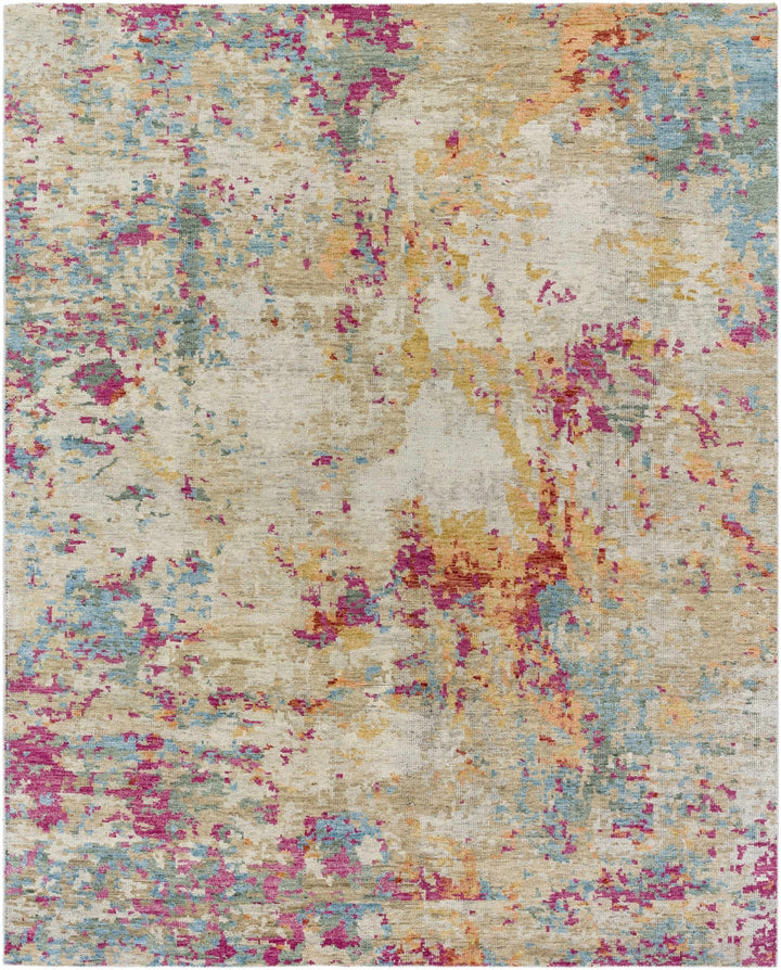 Bassano Contemporary Abstract Beige And Peach Area Rug - The Rug Decor