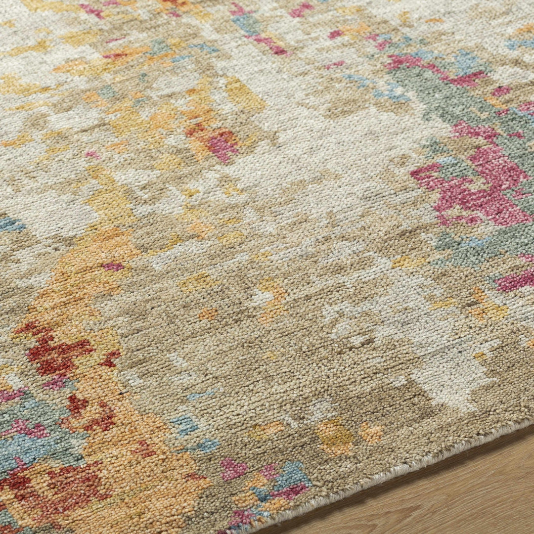 Bassano Contemporary Abstract Beige And Peach Area Rug - The Rug Decor