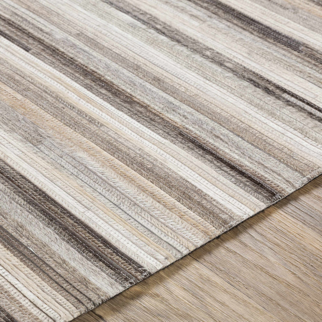 Batehaven Modern Stripes Pattern Gray And Beige Area Rug - The Rug Decor