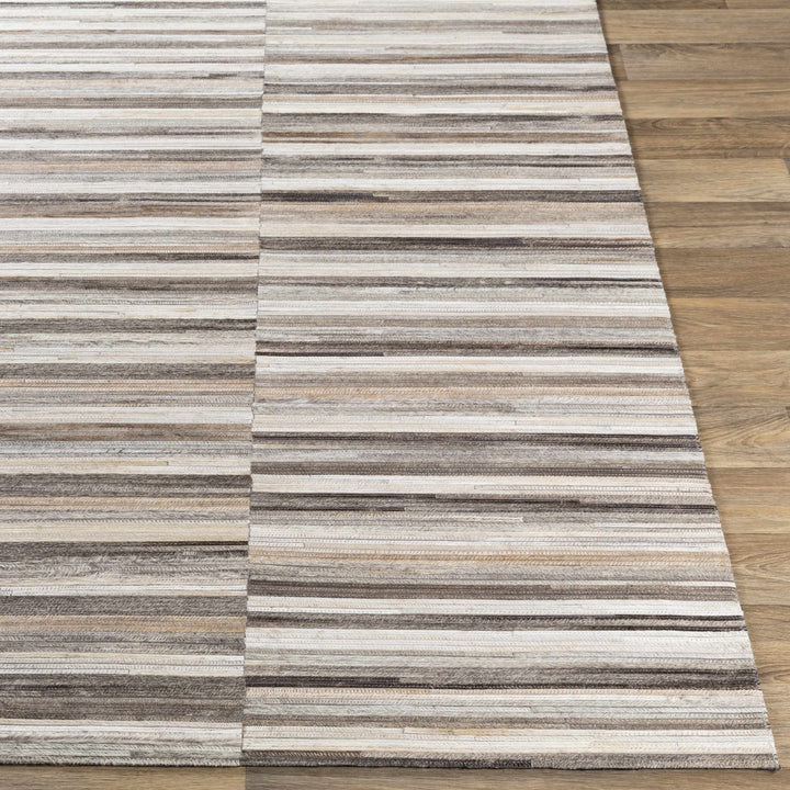 Batehaven Modern Stripes Pattern Gray And Beige Area Rug - The Rug Decor