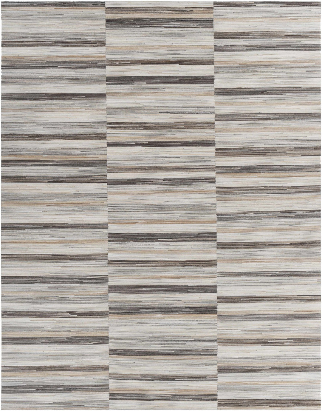 Batehaven Modern Stripes Pattern Gray And Beige Area Rug - The Rug Decor